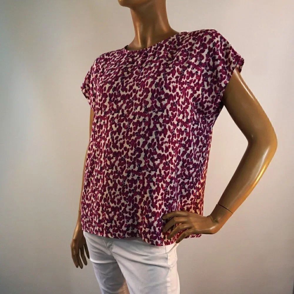 Halogen Sleeveless Top Women Size Medium Pink Purple Print